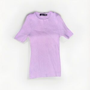 Lavender Ribbed Knit Top